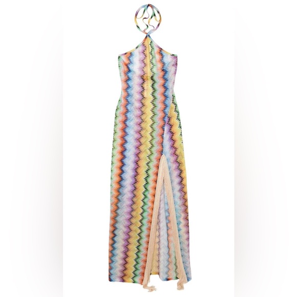 Missoni Other - Missoni Long Cover Up 

Fringed striped crochet-knit halterneck maxi dress